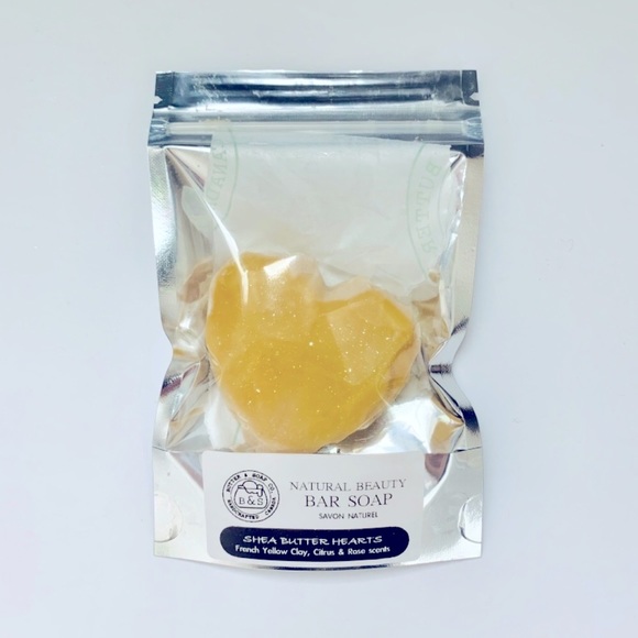 Butter & Soap Co. Other - 🔴SOLD OUT Two Natural Shea Butter Hearts Hand & Body Soaps (french yellow clay)